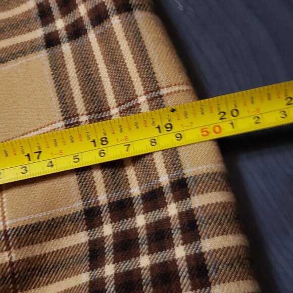 LAST CHANCE Vintage beige plaid virgin wool midi skirt medium - Picture 7 of 10